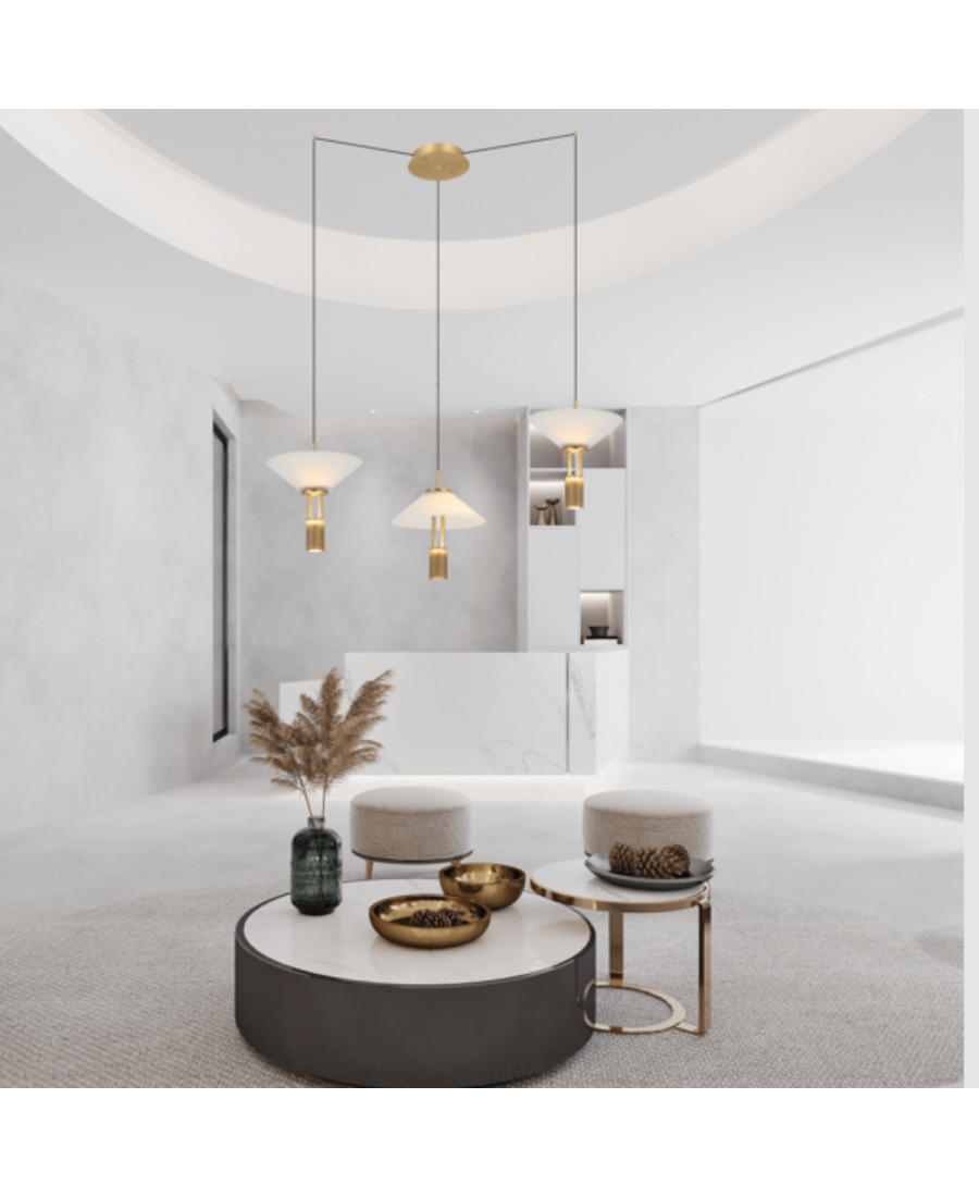 23201 PENDANT LED LIGHT 28W 3000K ALUMINIUM GOLD Zambelis Lights