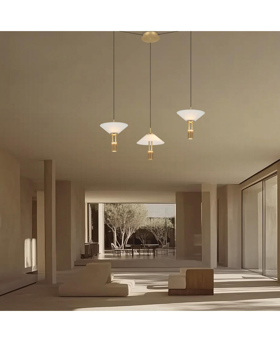 23201 PENDANT LED LIGHT 28W 3000K ALUMINIUM GOLD Zambelis Lights