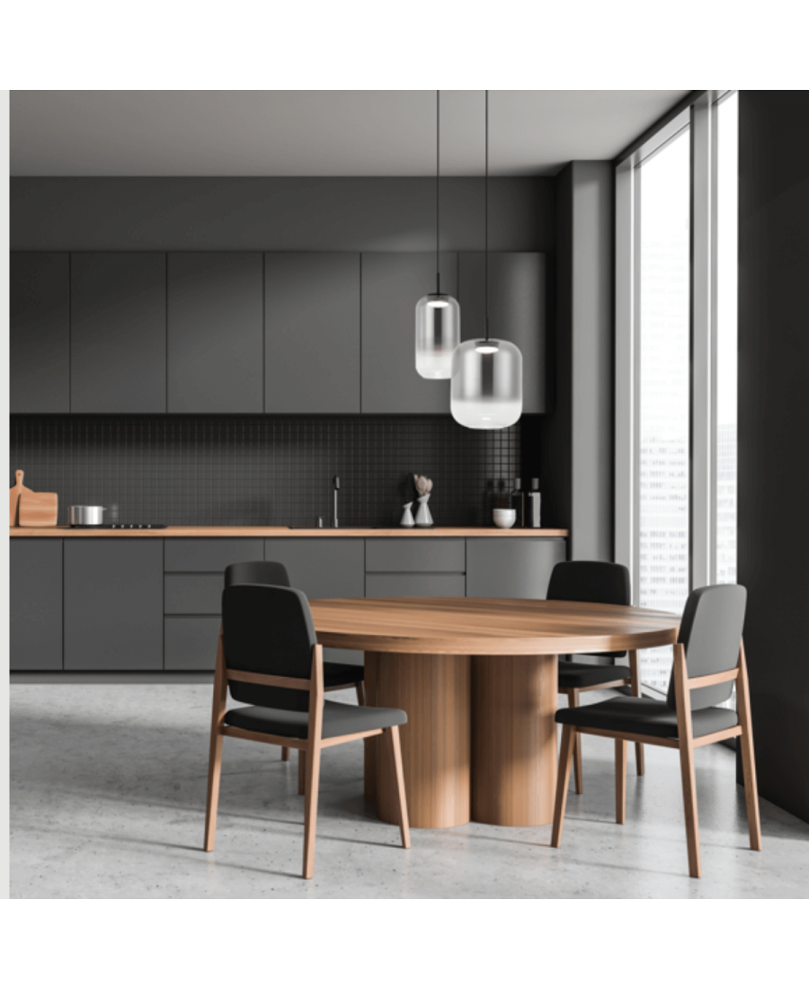 23214 PENDANT LED LIGHT 12W 3000K BLACK-SMOKED GLASS Zambelis Lights