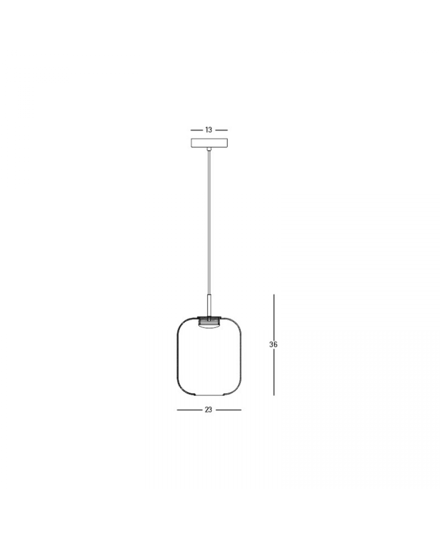 23214 PENDANT LED LIGHT 12W 3000K BLACK-SMOKED GLASS Zambelis Lights