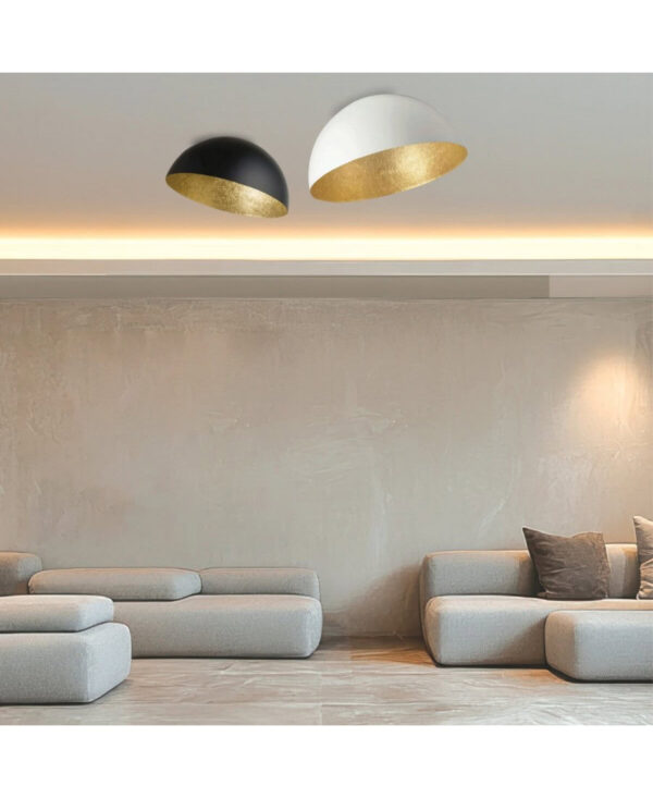 23257 CEILING LAMP E27 MAX 40W METAL BLACK - GOLD LEAF Zambelis Lights