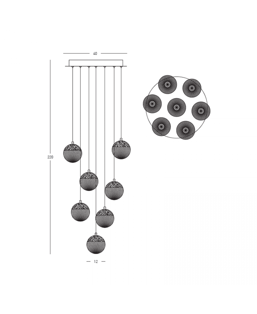 Lampa wisząca LED 25325 52W 3000K Zambelis Lights