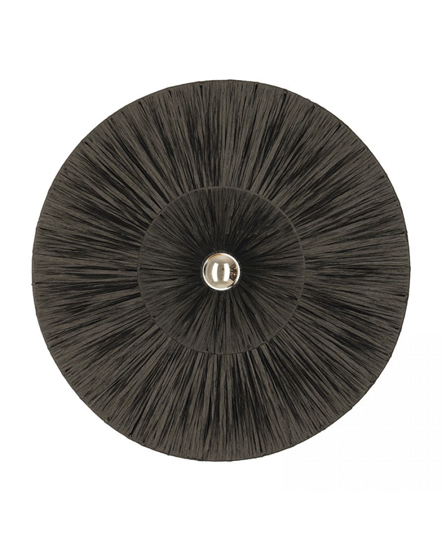 25333 WALL LIGHT 1xE27 MAX 20W METAL - BLACK RATTAN Zambelis Lights
