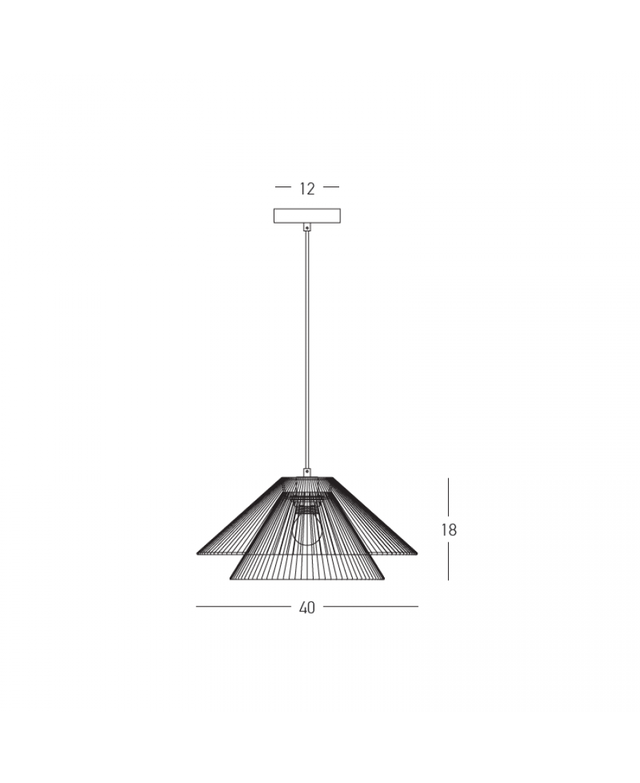 Lampa wisząca E27 25429 1x40W Zambelis