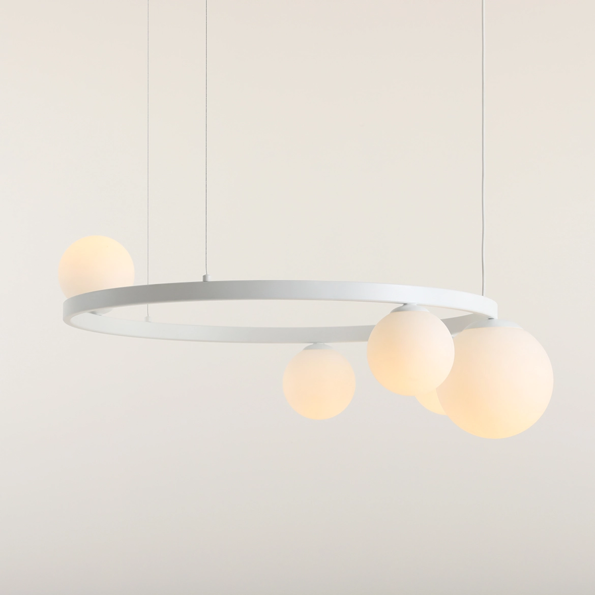 Lampa Wisząca GARDA 5 RING Biały 1099F_R Aldex