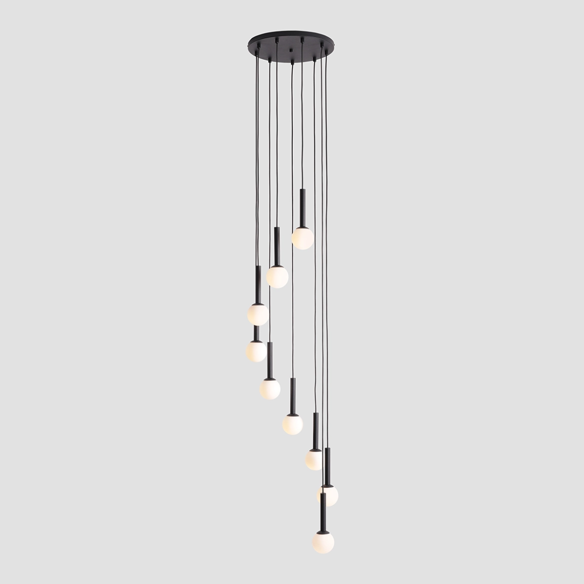 Lampa Wisząca Riu 9 RING Czarny 1117N1 Aldex