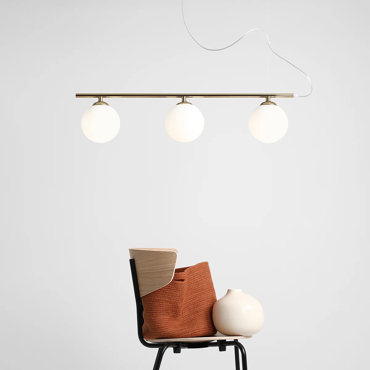 LAMPA WISZĄCĄ BERYL GLASS 3 GOLD 1006E_30 ALDEX
