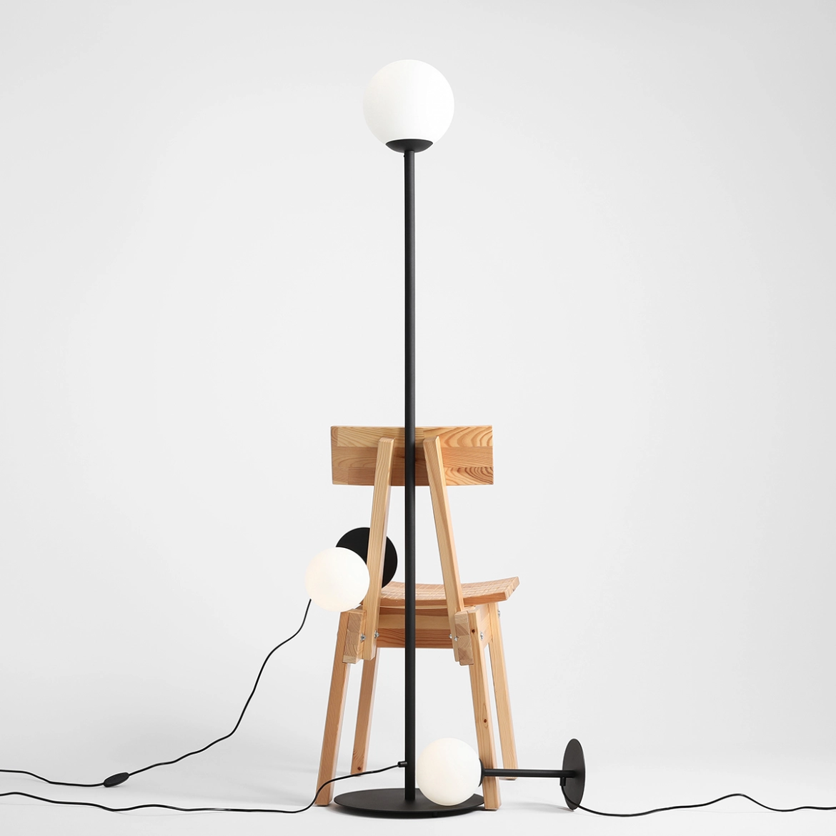 LAMPA STOJĄCA PINNE BLACK 1080A1 ALDEX