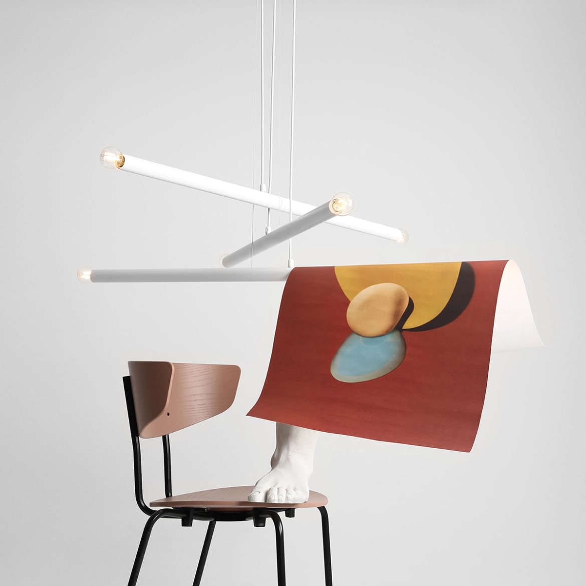 Lampa Wisząca TUBO 6 Biały 1072K Aldex