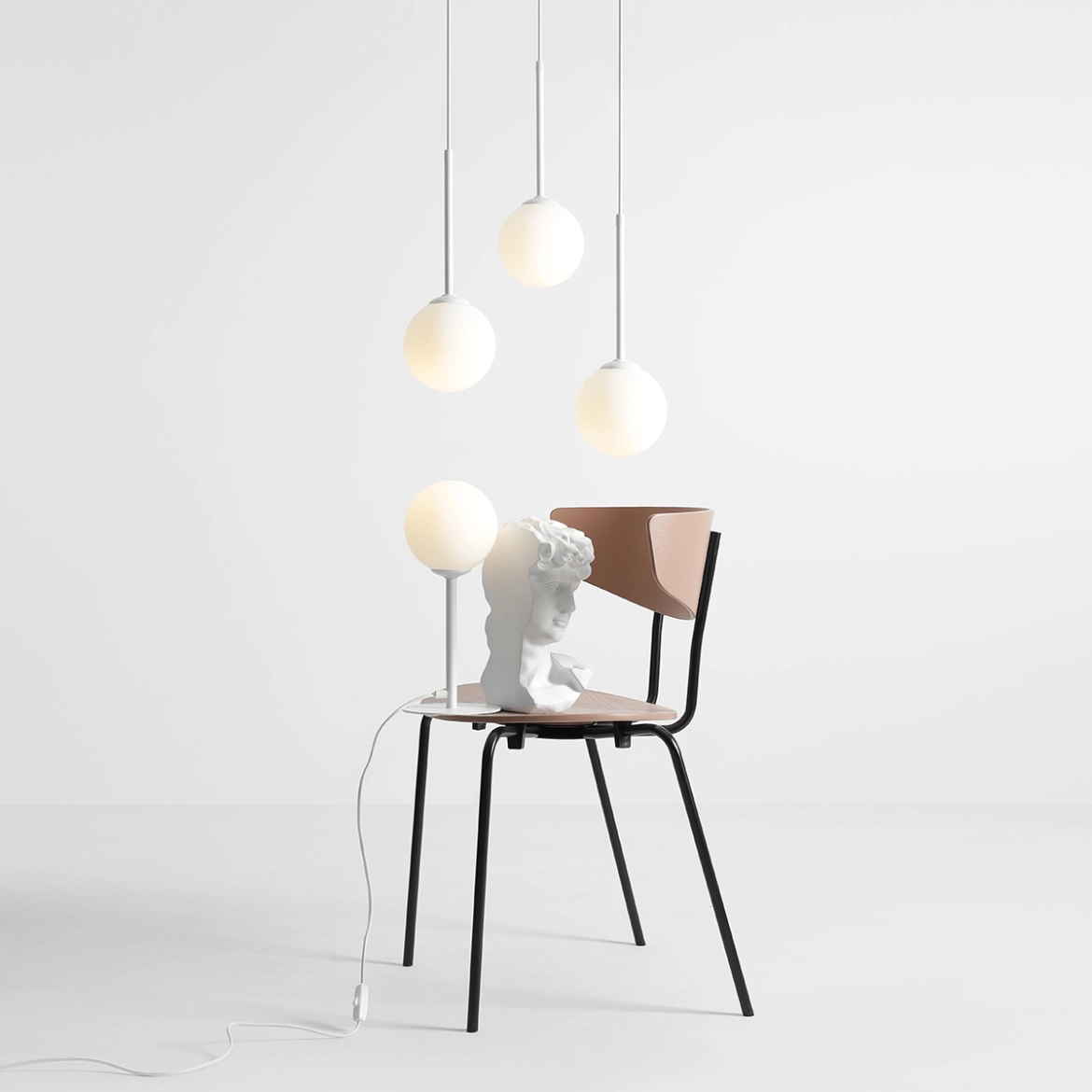 LAMPA WISZĄCA BOSSO 3 RING WHITE 1087E_R ALDEX
