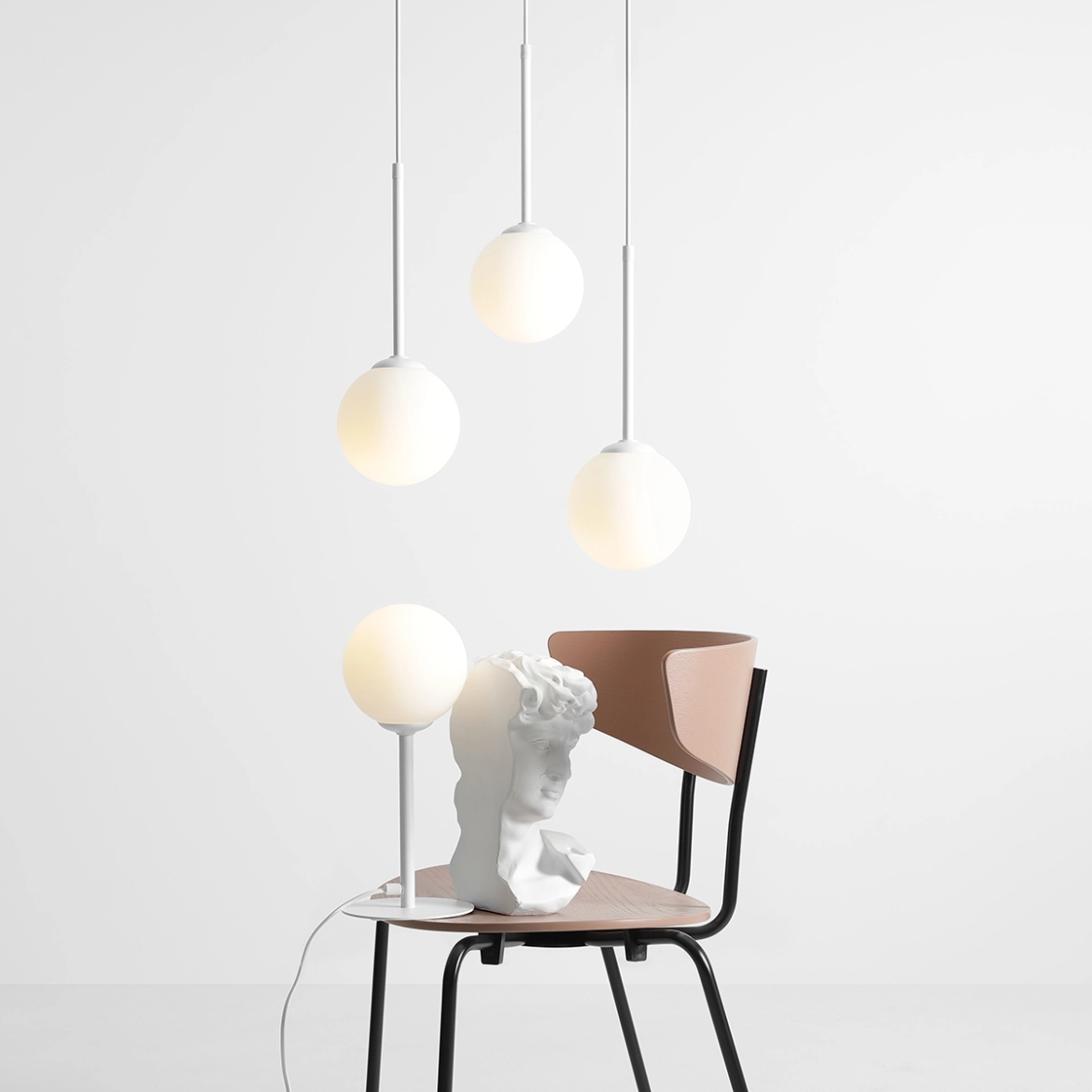 LAMPA WISZĄCA BOSSO 3 RING WHITE 1087E_R ALDEX