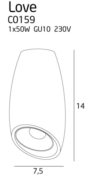 Love C0159 Lampa sufitowa / Plafon czarny MaxLight