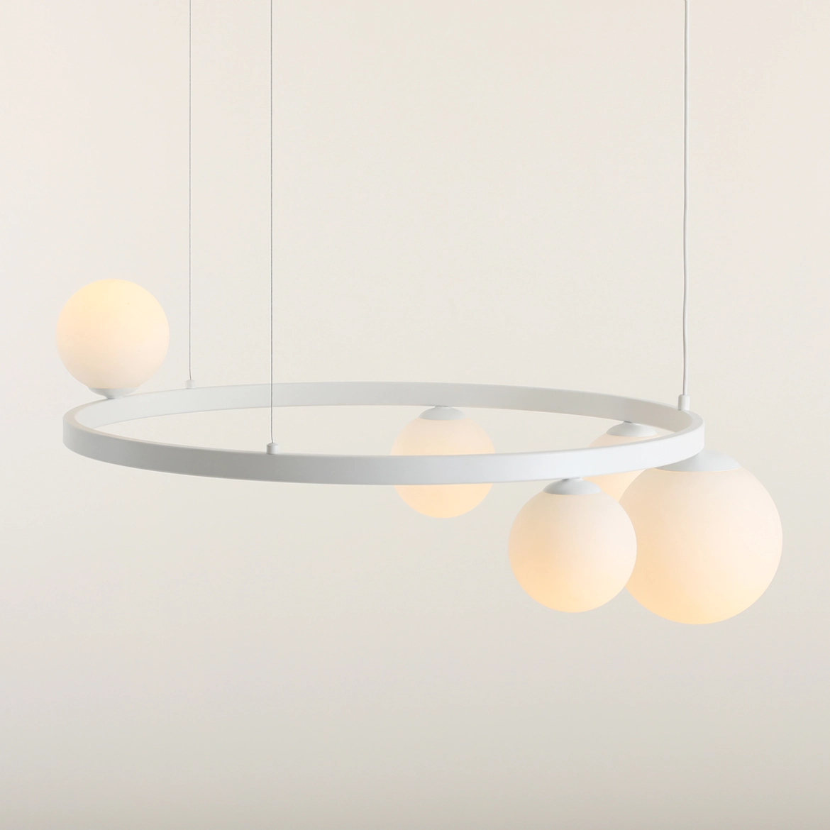 Lampa Wisząca GARDA 5 RING Biały 1099F_R Aldex