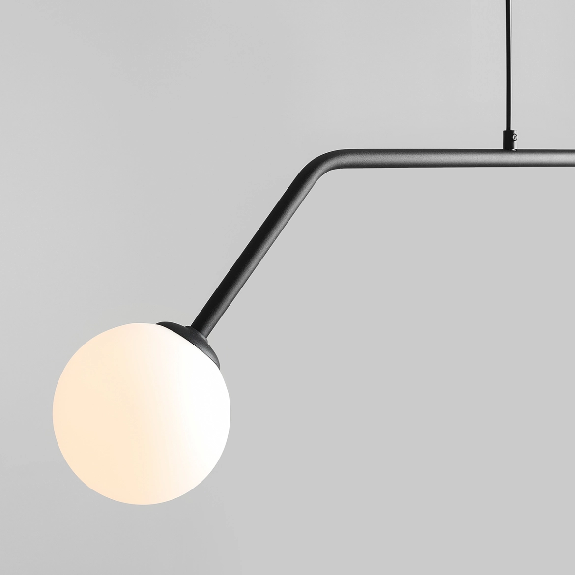 LAMPA WISZĄCA 2-PŁ. PURE BLACK (średnica klosza 14cm) 1064H1 ALDEX