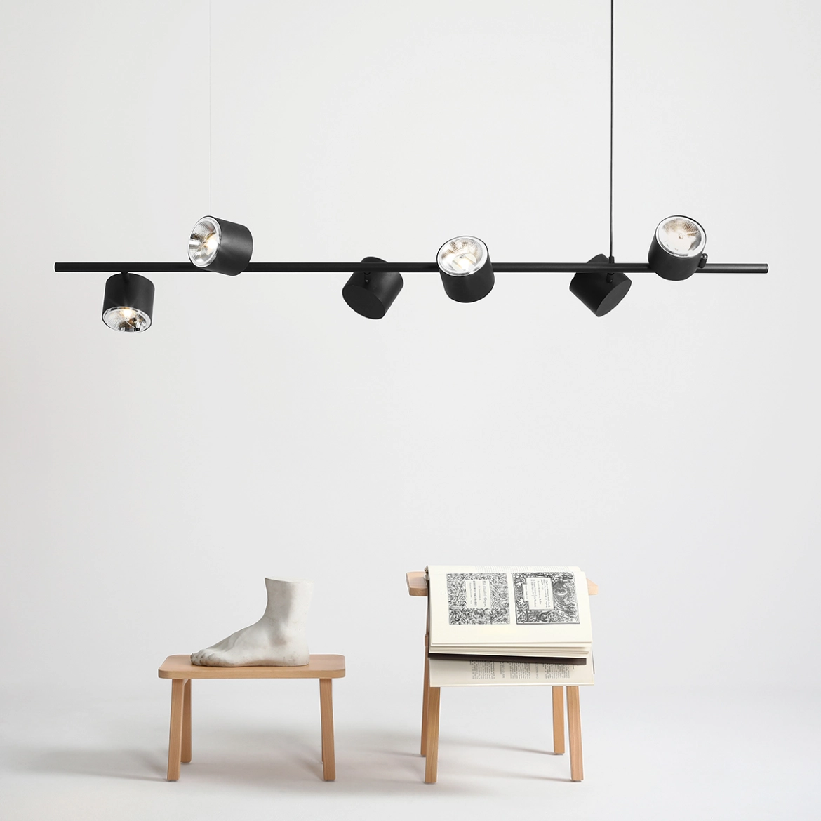 Lampa wisząca 6-PŁ BOT BLACK 1047K ALDEX