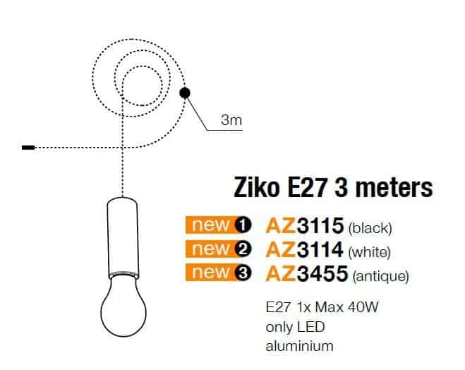Moduł wiszący Ziko E27 3M AZ3455 AZZARDO