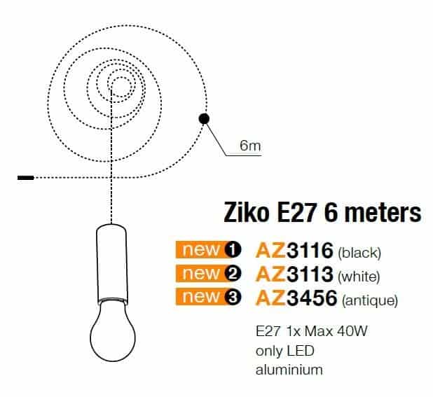 Moduł wiszący Ziko E27 6M AZ3113 AZZARDO