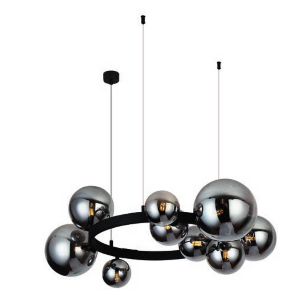 Komplet kloszy dymiony chrom 10 BUBBLES GLASS SHADES SET 10 SMOKY AZ5873 AZZARDO