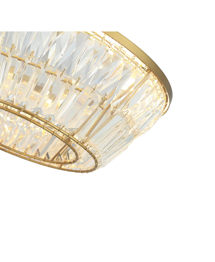 23047 CEILING LED LIGHT 38W 3000K METAL-CRYSTAL ANTIQUE BRASS Zambelis Lights