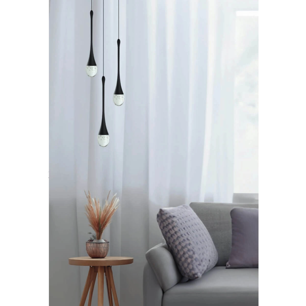 Lampa wisząca DALMA 3 BK czarna AZ6009 AZZARDO