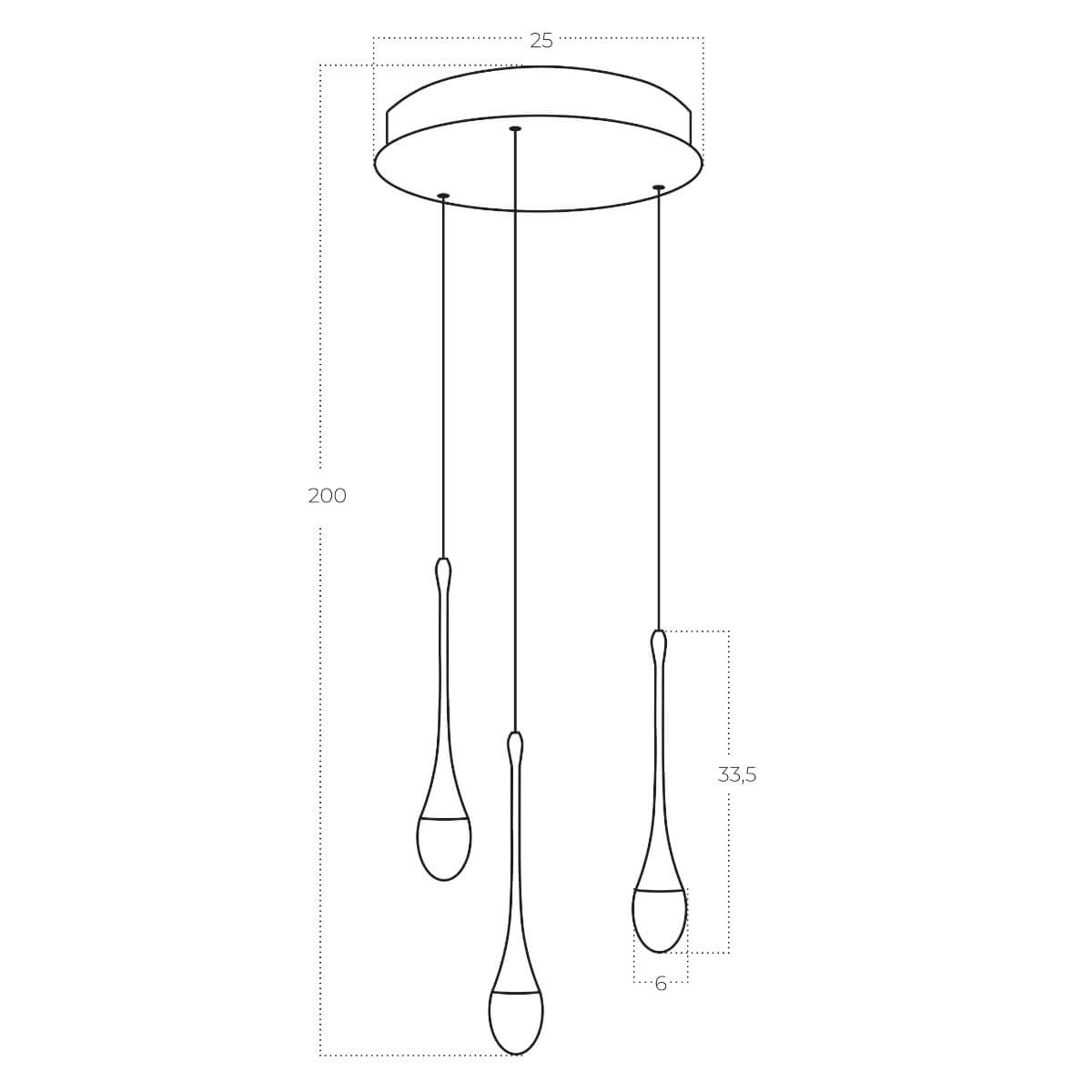 Lampa wisząca DALMA 3 GD złota AZ6010 AZZARDO
