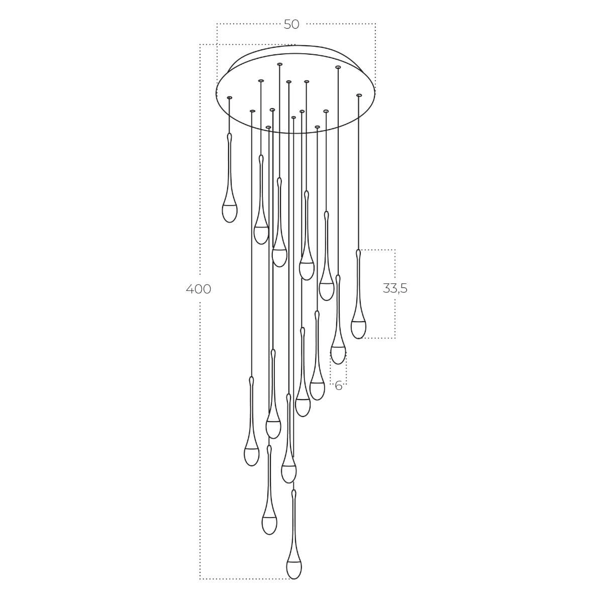 Lampa wisząca DALMA 14 BK czarna AZ6011 AZZARDO