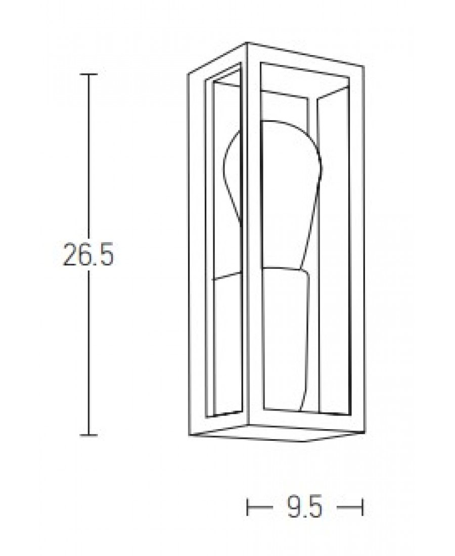 E201 OUTDOOR SCONCE 1XE27 BLACK IP65 Zambelis Lights
