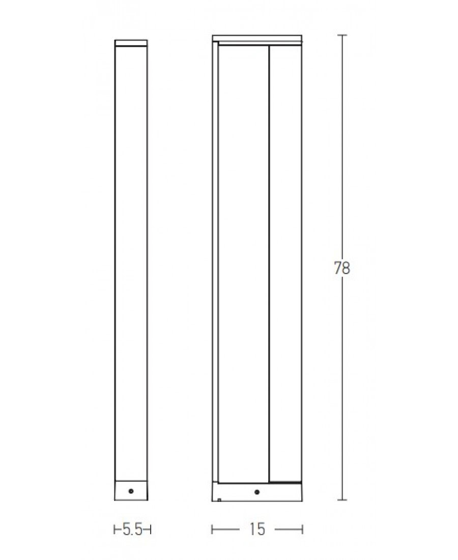 E208 OUTDOOR PILLAR LED 9W GRAPHITE IP54 Zambelis Lights