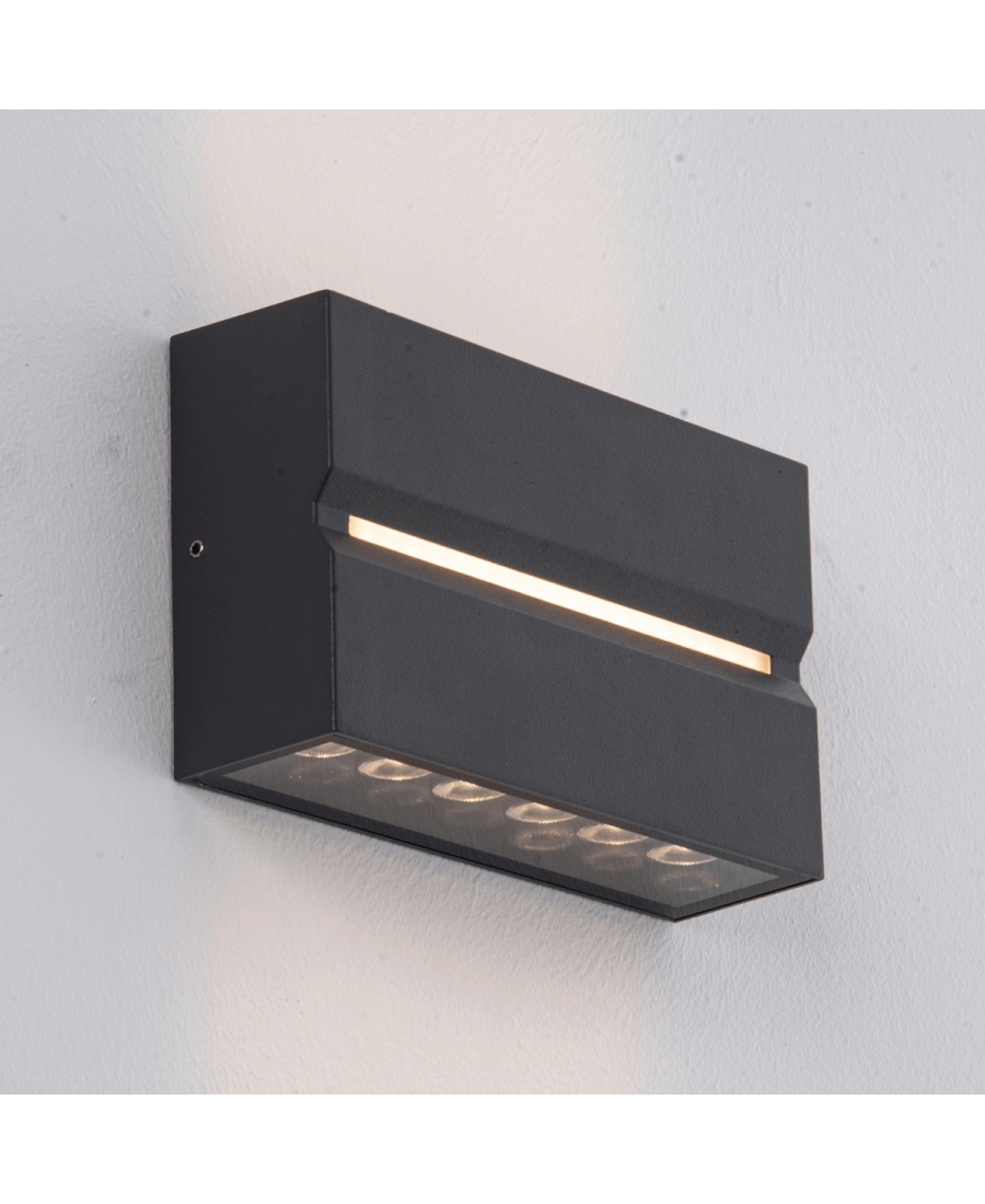 E272 OUTDOOR WALL LIGHT LED 15W 3000K ALUMINIUM GRAPHITE IP54 Zambelis Lights