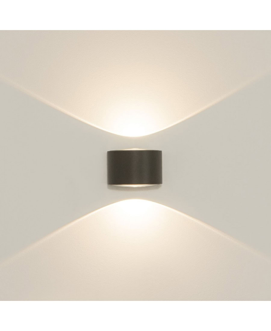 E317 OUTDOOR WALL LIGHT LED 2X5W 3000K ALUMINIUM GRAPHITE IP54 Zambelis Lights