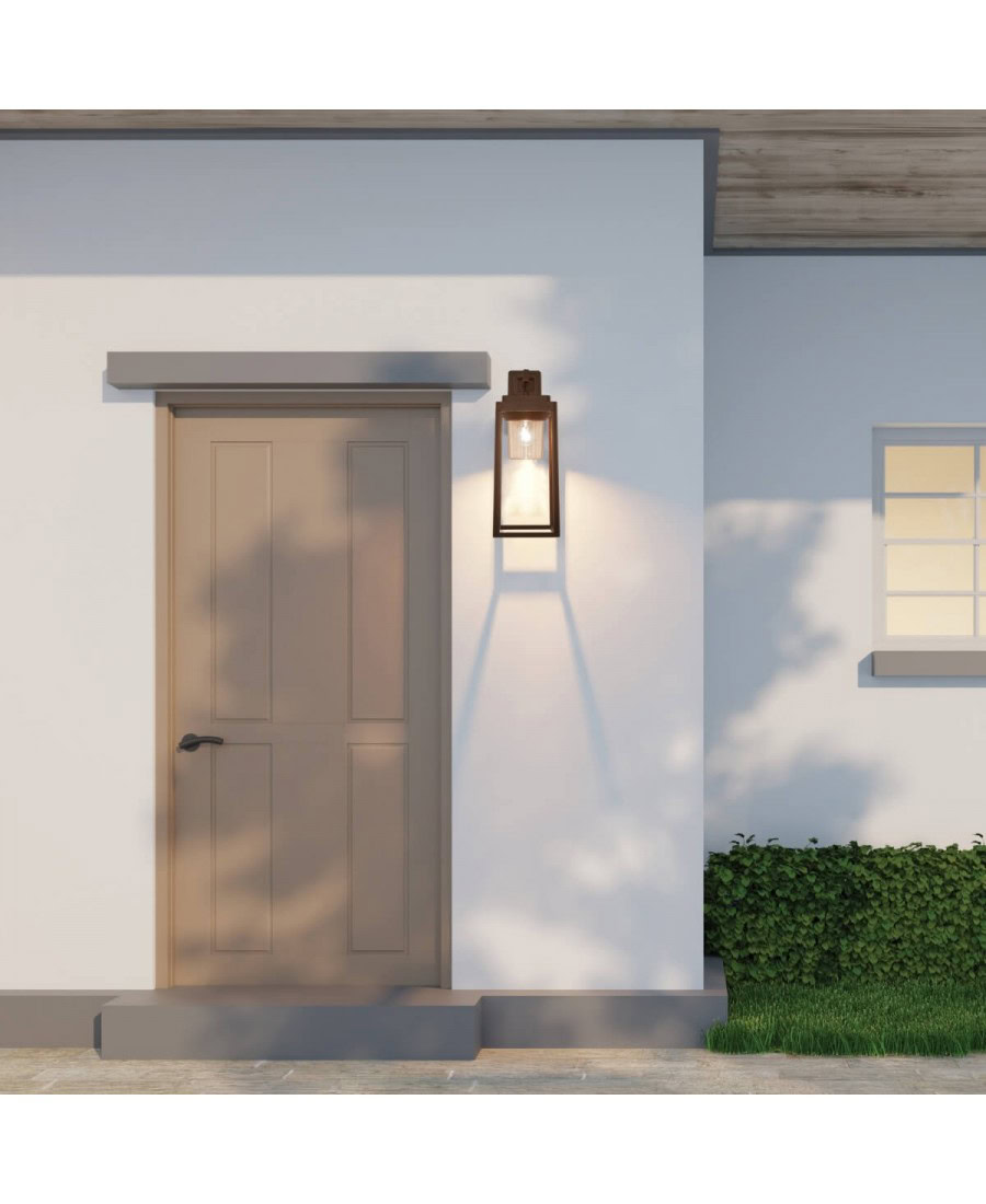 E343 OUTDOOR SCONCE LIGHT E27 MAX 15W ALUMINIUM BROWN IP65 Zambelis Lights