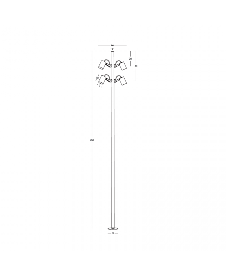 E406 OUTDOOR LAMP POST LED 35W 3000K BLACK ALUMINIUM IP65 Zambelis Lights