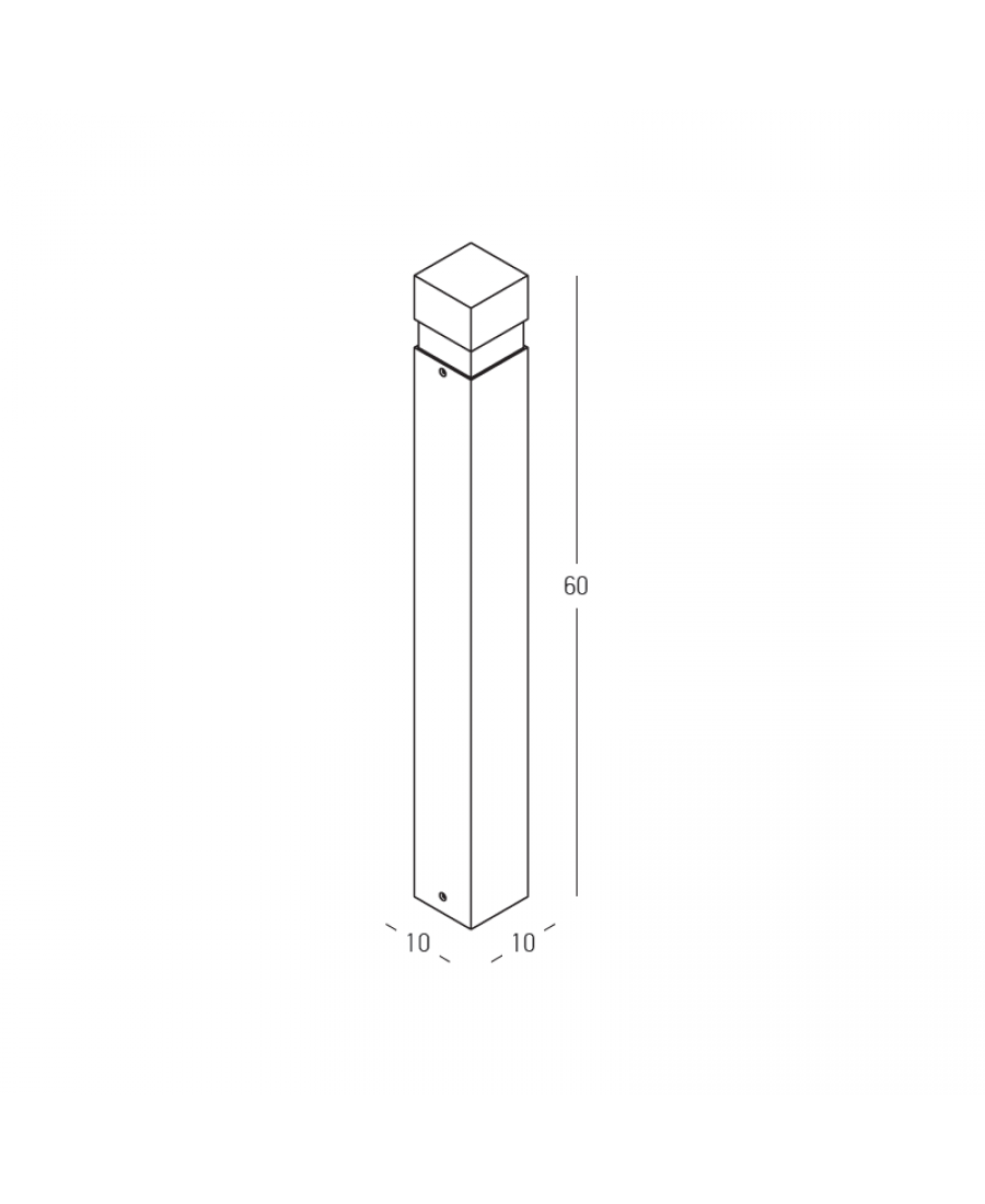 E425 OUTDOOR BOLLARD LED LIGHT 15W 3000K DARK COFFEE IP65 Zambelis Lights