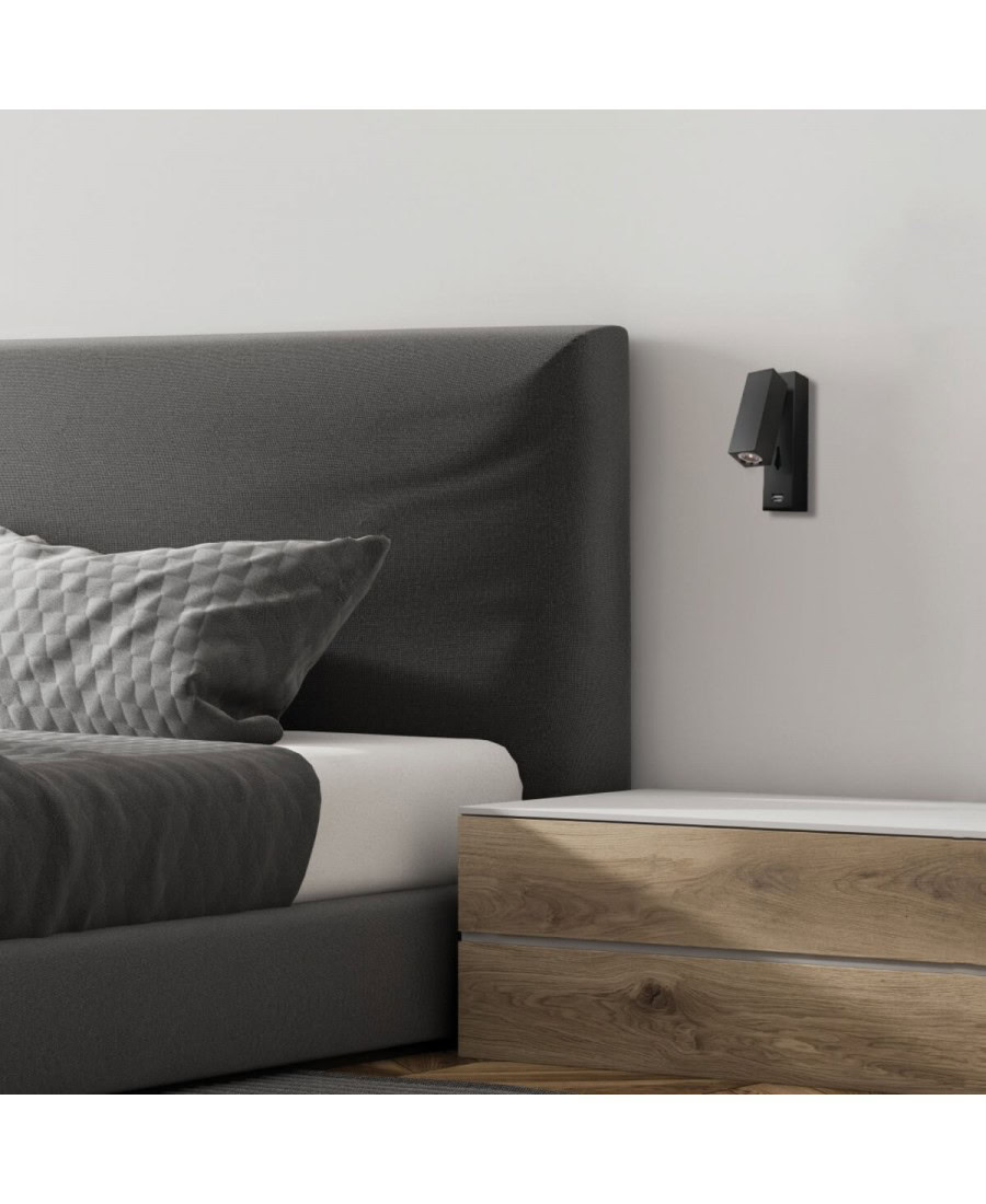 H35 HOTEL SCONCE LED 3W BLACK MATT - USB Zambelis Lights