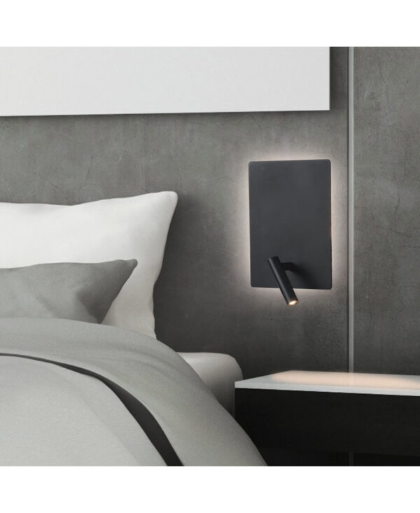 H41 HOTEL SCONCE LED 3W+5W 3000K BLACK MATT Zambelis Lights