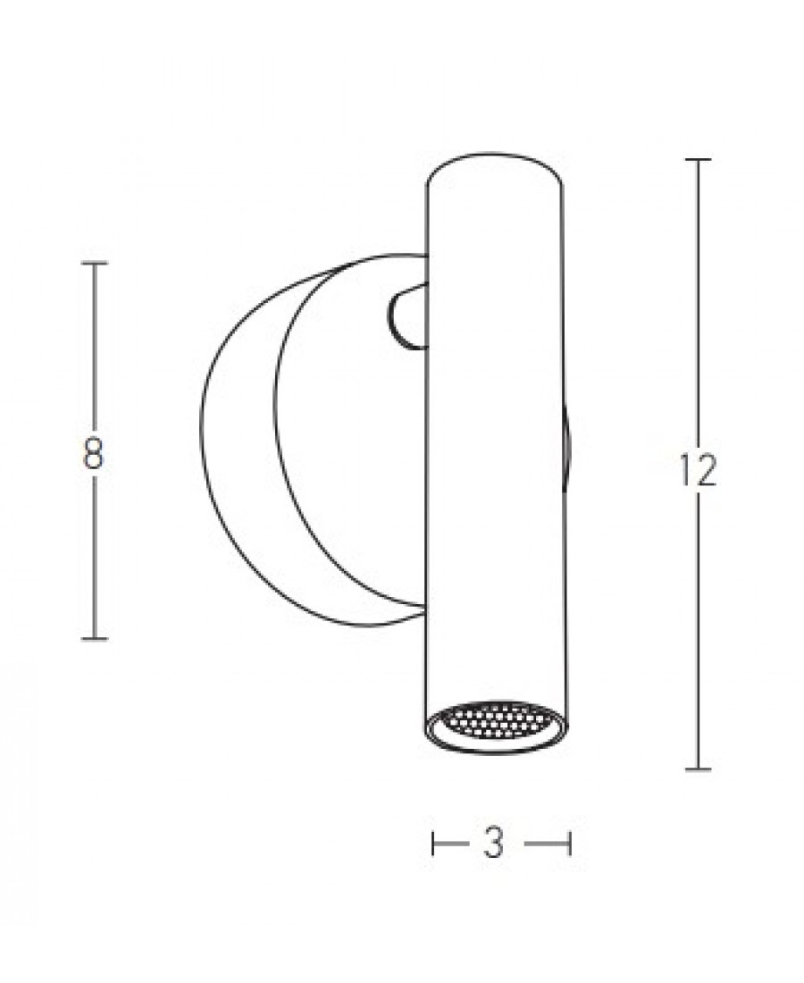 H48-B HOTEL SCONCE LED 3W 3000K METAL - ALUMINIUM BLACK Zambelis Lights