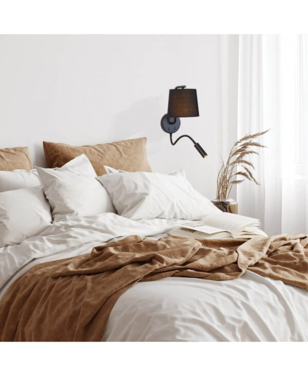 H57 HOTEL SCONCE LED 3W + 1XE27 BLACK MATT Zambelis Lights