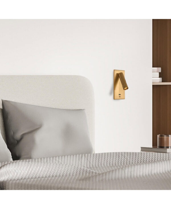 H67 HOTEL LED RECESSED LAMP 3W 3000K ALUMINUM - METAL WITH USB BRUSHED BRASS Zambelis Lights