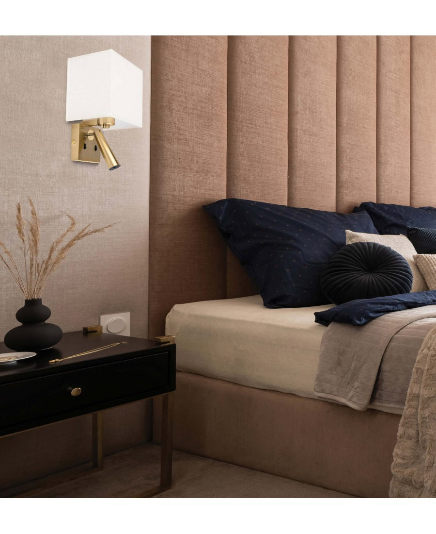 H73 SCONCE LED 3W 1XE27 BRUSHED BRASS - BEIGE Zambelis Lights