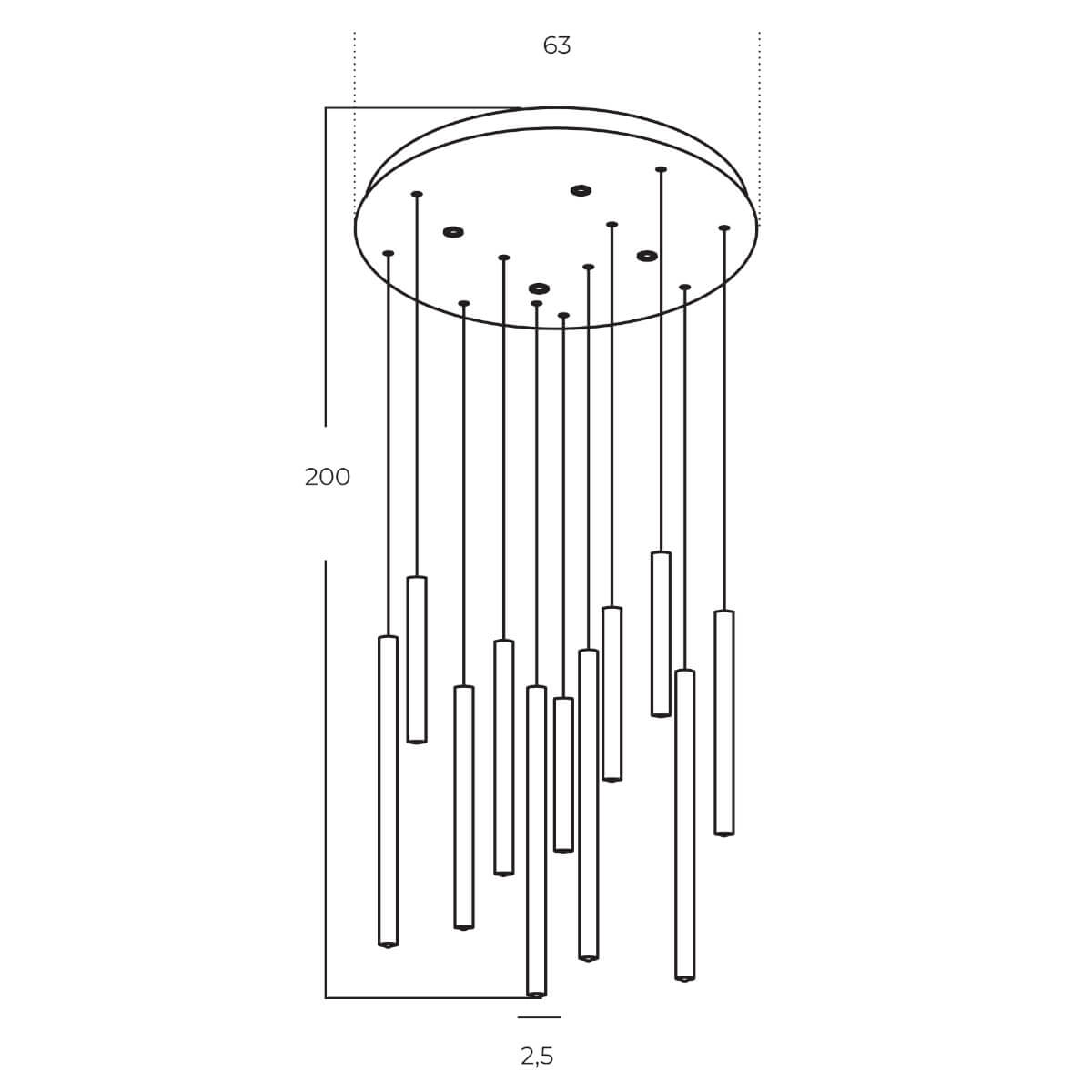 Lampa wisząca ILIOS 12 PENDANT 3-STEP DIMM biała AZ5746 Azzardo