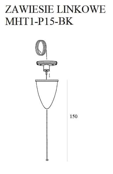 ZAWIESIE LINKOWE 1,5M CZARNE MHT1-P15-BK MaxLight