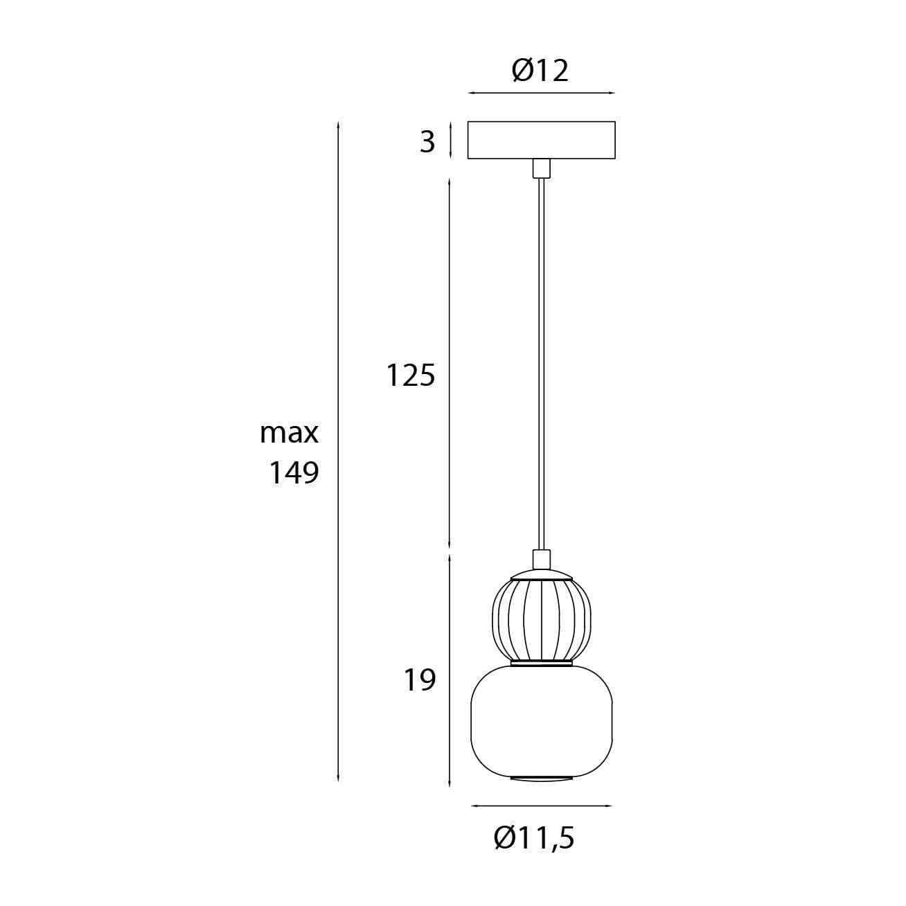 Lampa wisząca Modern 5w, Opal + Dark Grey P0626 MaxLight