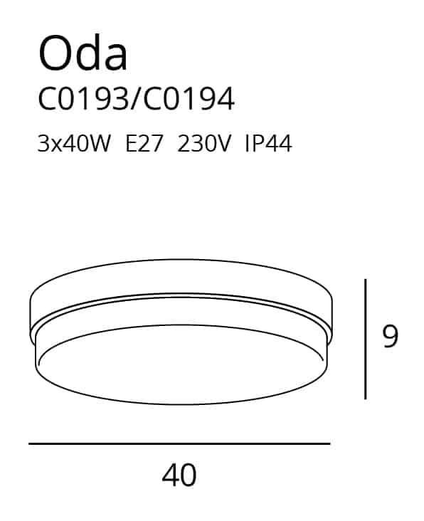ODA C0193 PLAFON BIAŁY IP44 MaxLight