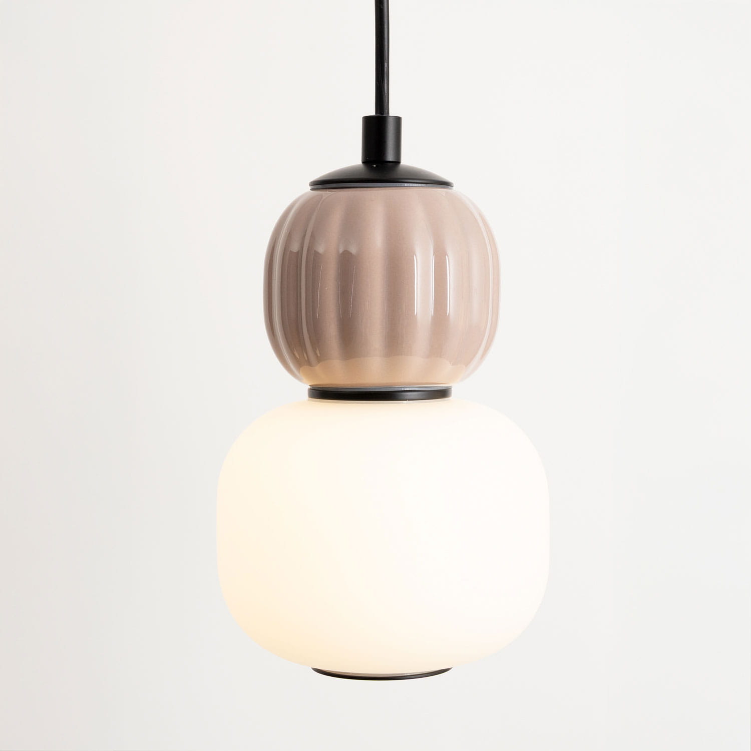 Lampa wisząca Modern 5w, Opal + Medium Brown P0625 MaxLight