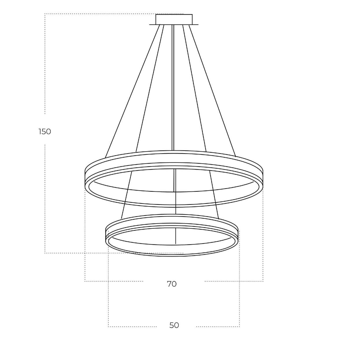 Lampa wisząca RIO 50+70 3-STEP DIMM 86W 3000K czarny złoty AZ5779 AZZARDO