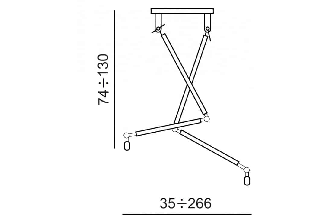 Lampa wisząca ZYTA 2 S PENDANT złota AZ4191+AZ2597+AZ2597 śr.20cm AZZARDO