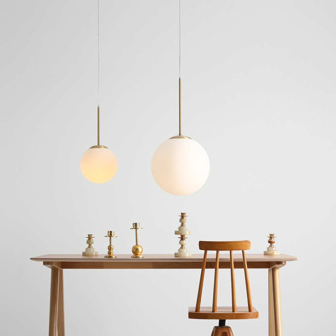 LAMPA WISZĄCA BOSSO MEDIUM BRASS 1087G40 ALDEX