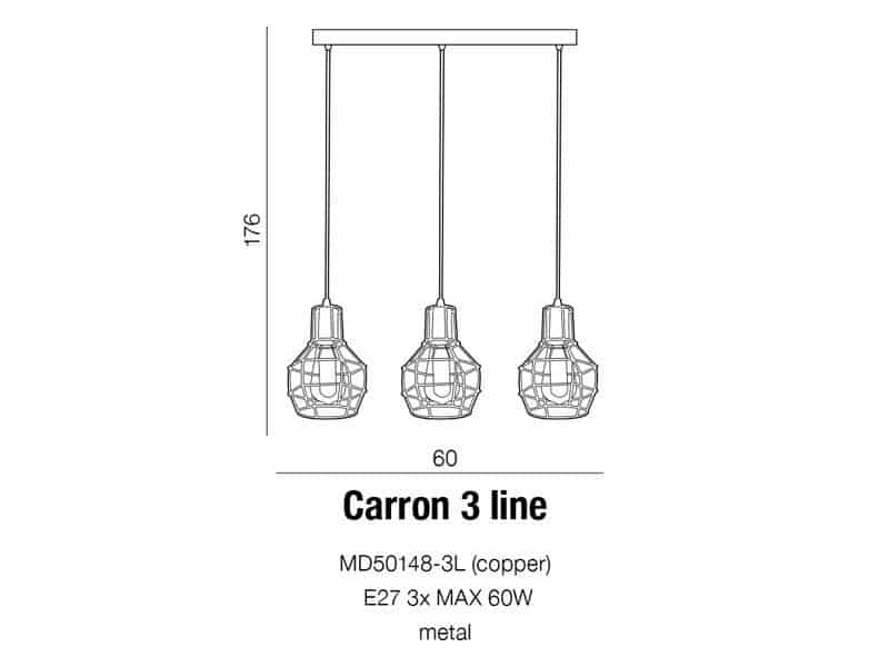 Lampa wisząca CARRON 3 LINE AZ2141 AZZARDO