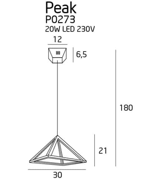Peak S Chrome lampa wisząca P0273 MaxLight