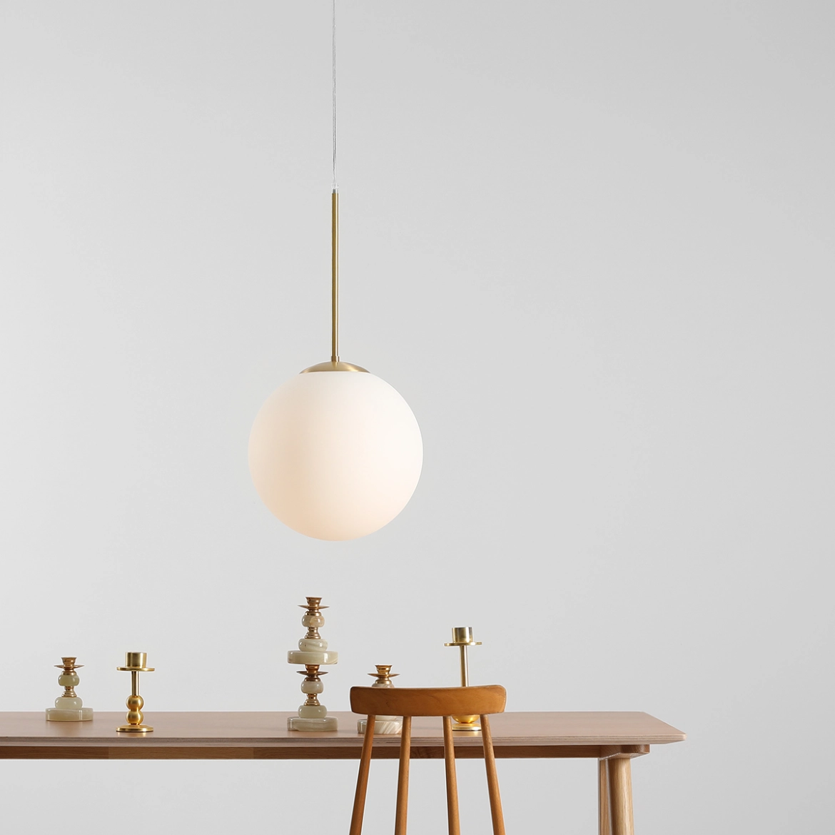 LAMPA WISZĄCA BOSSO MEDIUM BRASS 1087G40 ALDEX